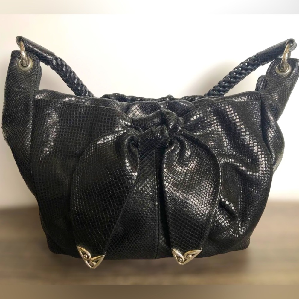 Brighton Black Python shoulder bag